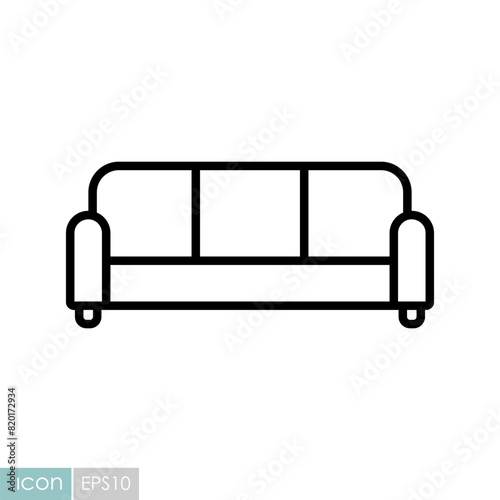 Soft sofa vector icon. Furniture sign