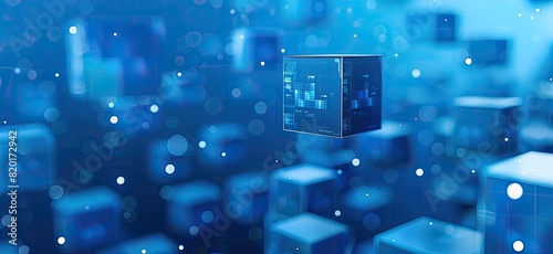 The future of data storage depicted in blue cubic forms.