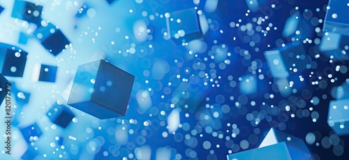 The future of data storage depicted in blue cubic forms. photo