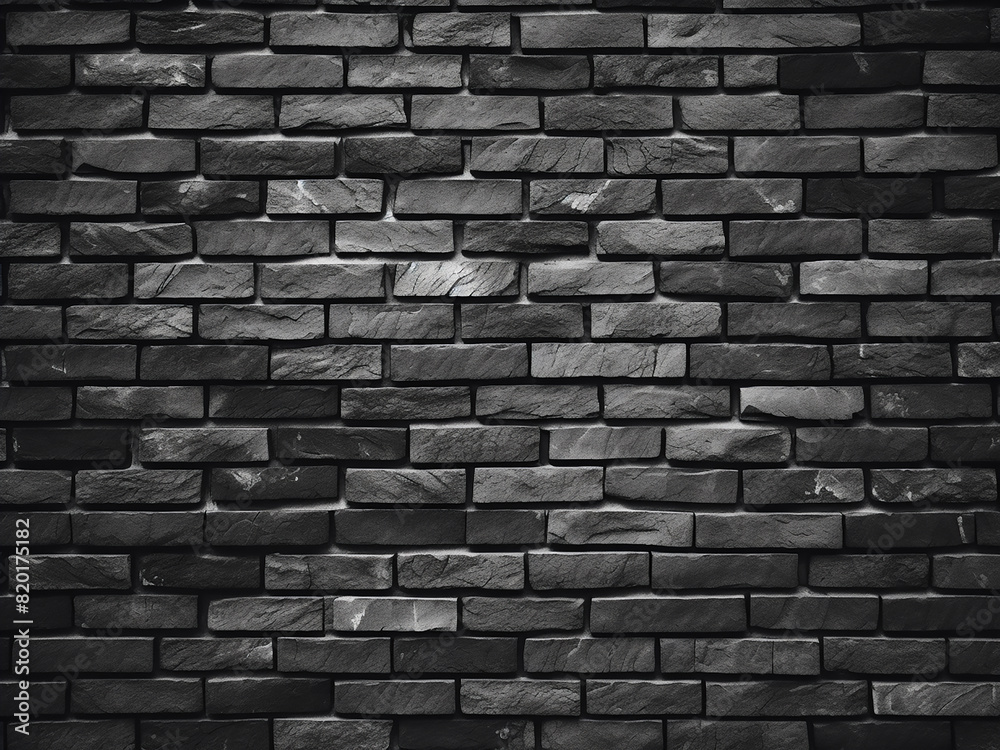 Black and white brick wall texture ideal for wallpaper or backgrounds ...