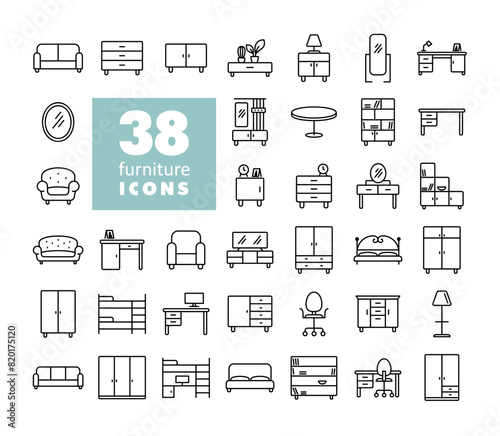 Simple set of Furniture vector icon
