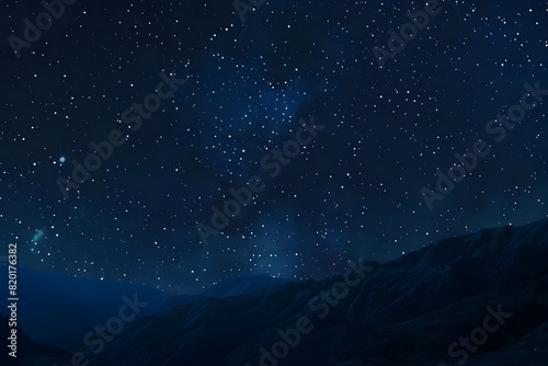 A breathtaking view of the starry night sky over the majestic mountains  creating a peaceful and serene atmosphere. Perfect for astronomy or nature-related themes.