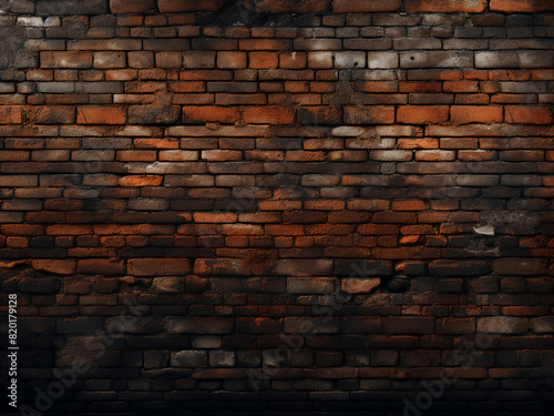 Decorative brick wall offers a dark textured backdrop