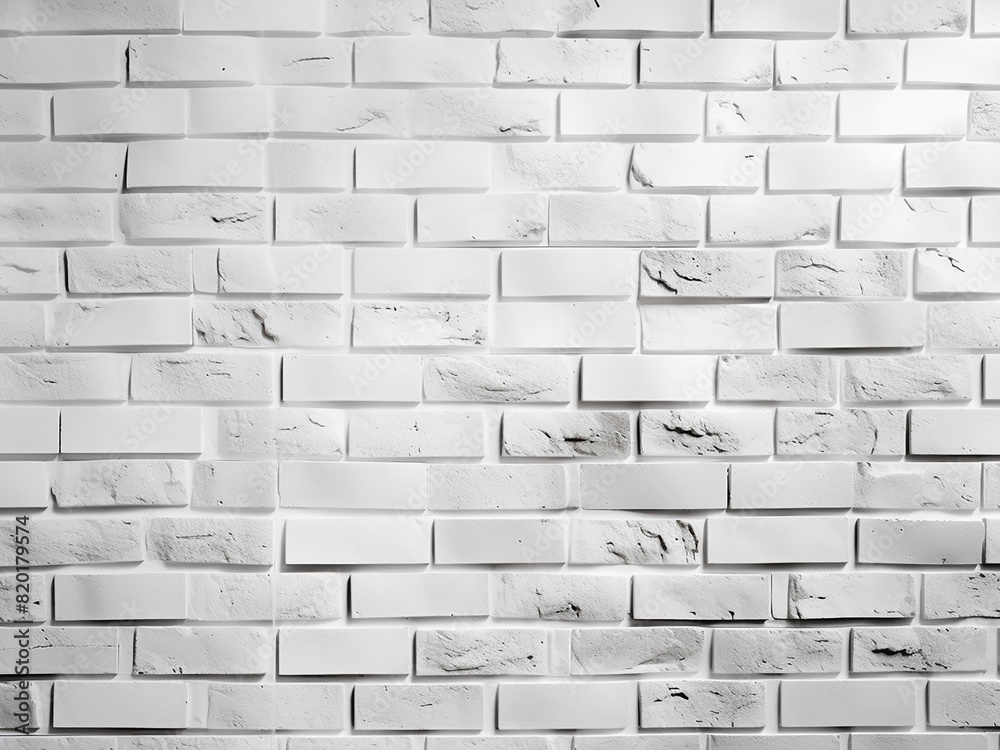 Fototapeta premium Modern white brick wall background, offering versatility for design projects
