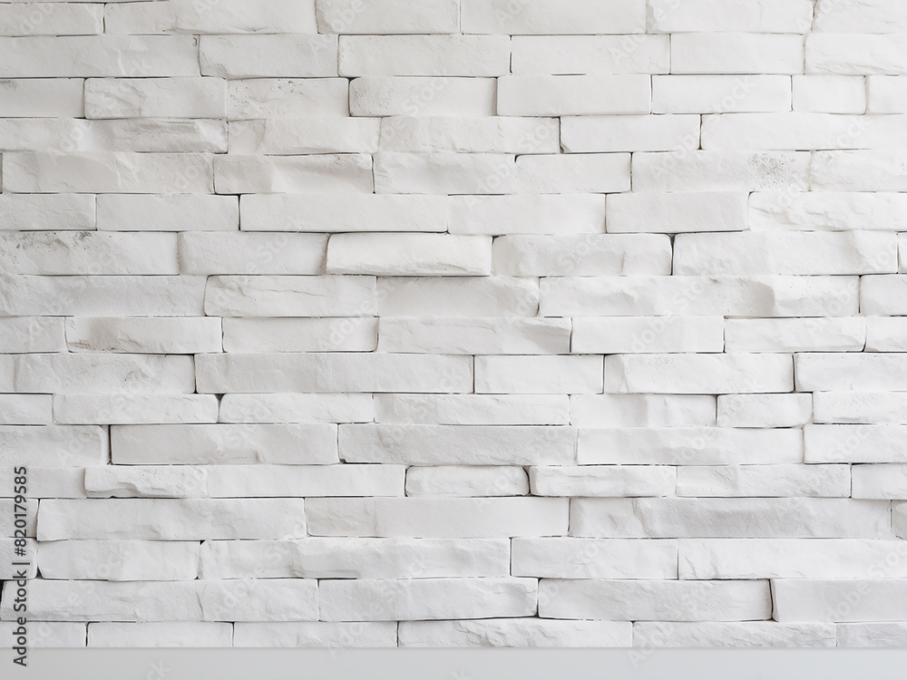 Obraz premium White brick wall background, providing a sleek canvas for design endeavors