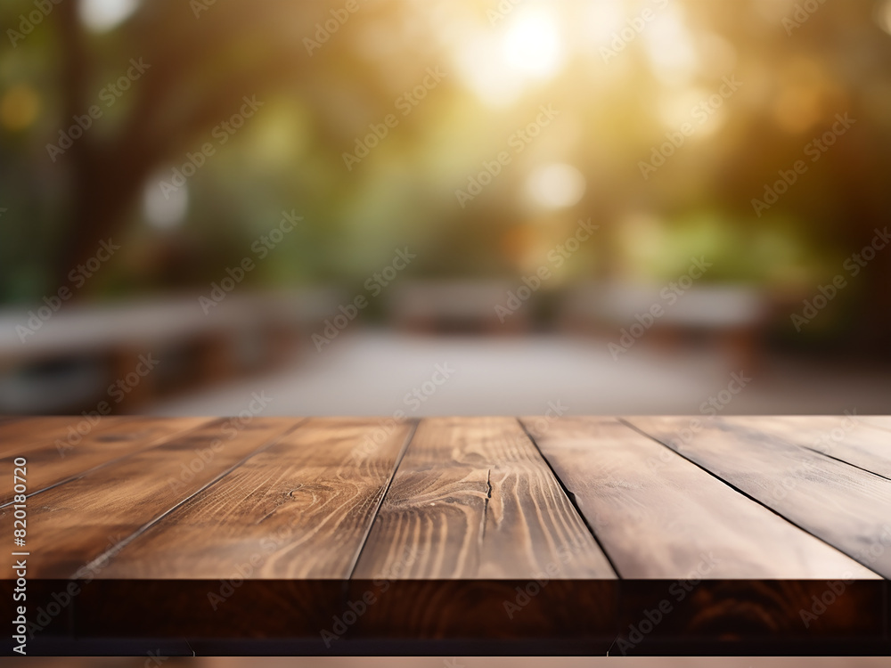 Amidst a blur, a wooden table takes its place Amidst a blur, a wooden table takes its place