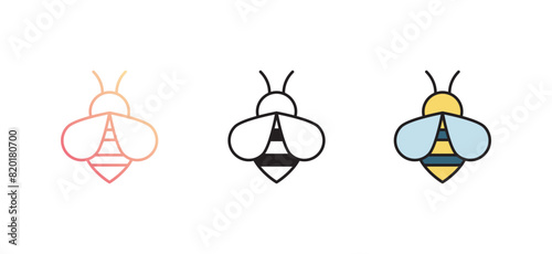 Bees icon design with white background stock illustration