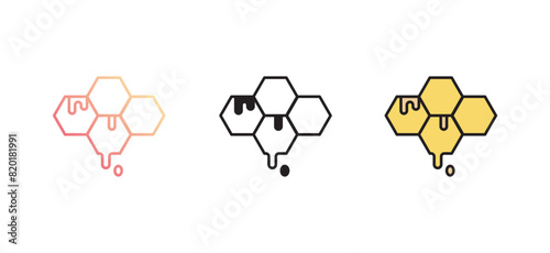 Honeycomb icon design with white background stock illustration