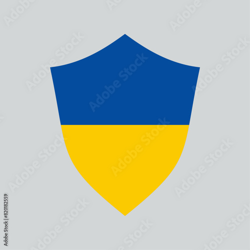 Ukraine Flag in Shield Shape Frame