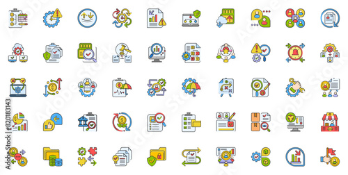 Business Continuity Vector icon set - Color