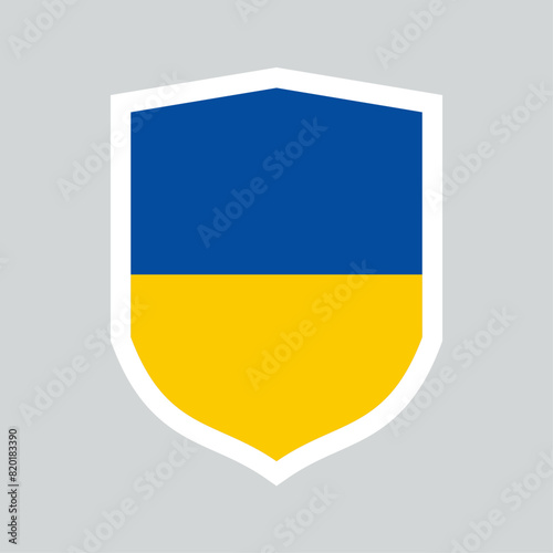 Ukraine Flag in Shield Shape Frame