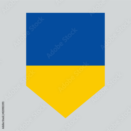 Ukraine Flag in Shield Shape Frame