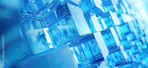 Blue cubic modules embodying the next generation of data storage technology.