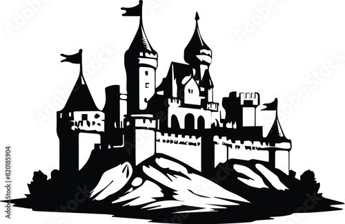 Enchanting Disney Castle -Magical Black Background