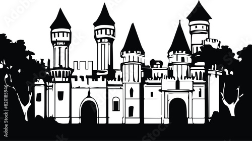 Enchanting Disney Castle -Magical Black Background