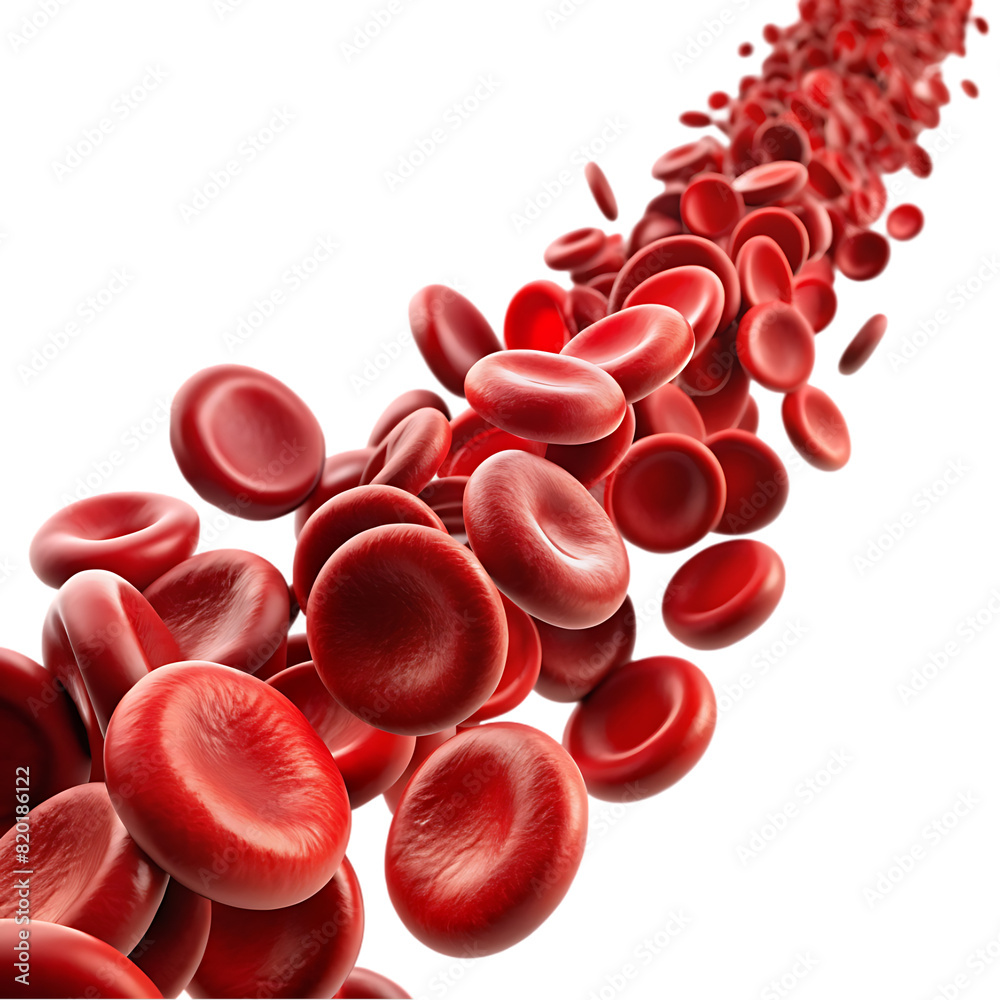 erythrocytes bloods cell stream transparent background