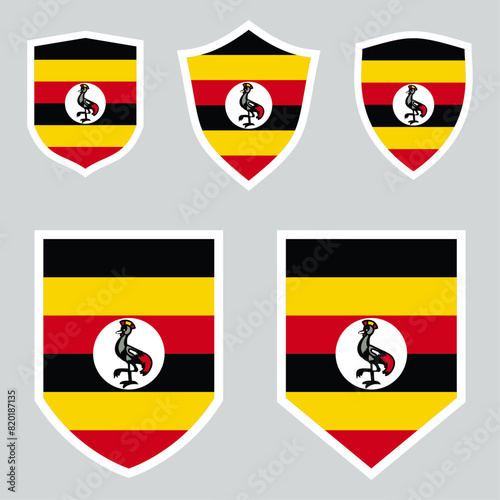 Set of Uganda Flag in Shield Shape Frame Free Download Set of Uganda Flag in Shield Shape Frame - GFXLoad