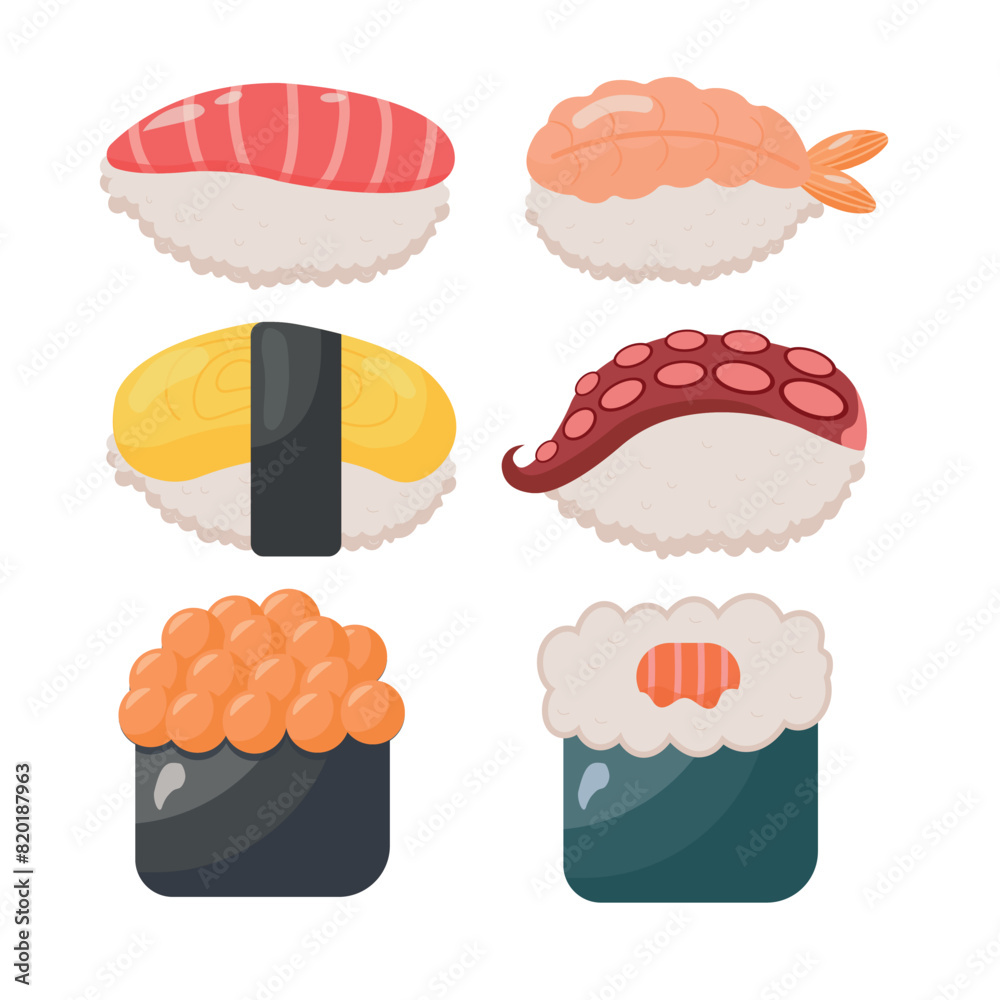 Asian food sushi vector design Asian food sushi vector design