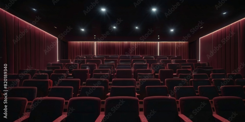 Illustrative photo of a cinema with a white screen