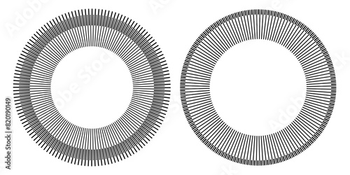 Set of Abstract Radial Circle Design Elements. 