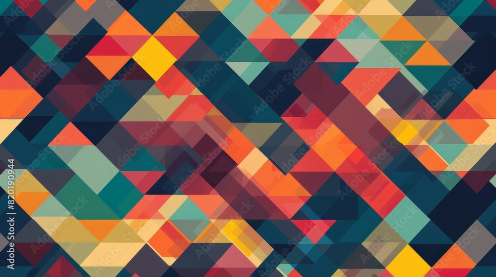 Colorful abstract geometric pattern with overlapping triangles creating a vibrant and dynamic background perfect for design and creative projects. Colorful abstract geometric pattern with overlapping triangles creating a vibrant and dynamic background perfect for design and creative projects.