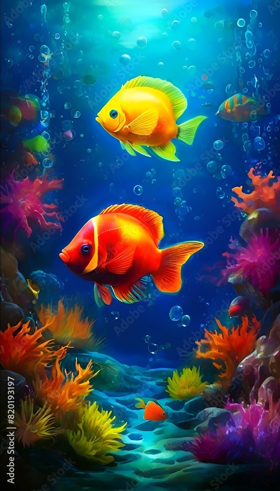 Naklejka premium Abstraktion des Aquariums. Hintergrund für das Design 3.