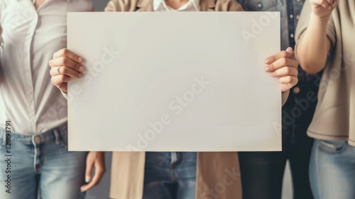 Group Holding Blank Poster photo