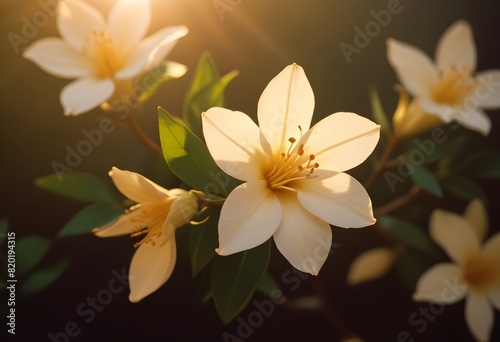 Jasmine flower closeup Realistic Light understand with summer season flower concept