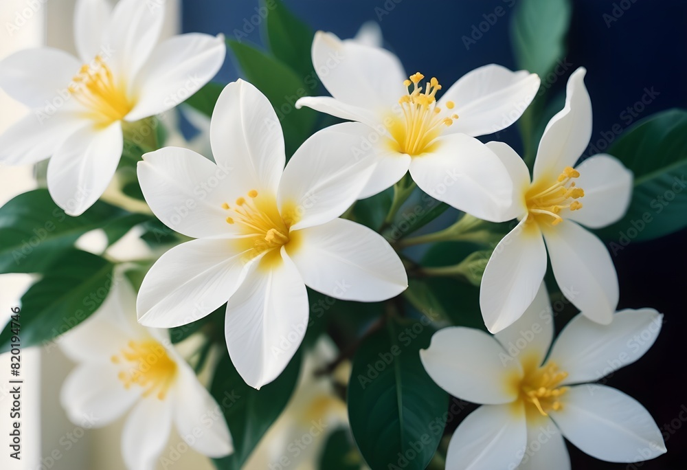Fototapeta premium Jasmine flower closeup Realistic Light understand with summer season flower concept