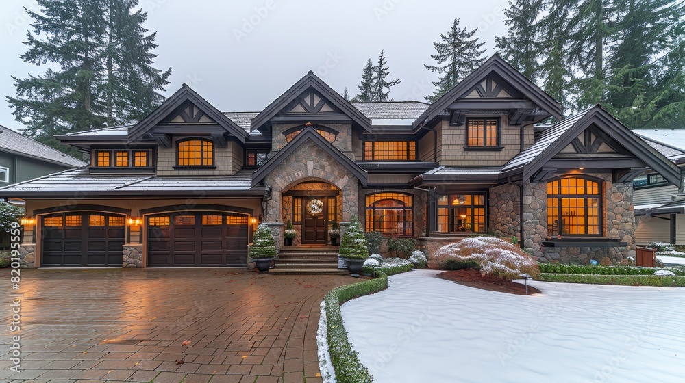 Modern home exterior with multiple electrical panels creating a sleek urban look during dusk Modern home exterior with multiple electrical panels creating a sleek urban look during dusk