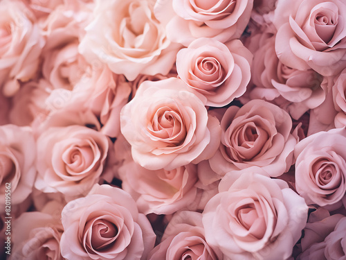 A background of soft-colored roses, filtered with a retro effect, sets a gentle tone