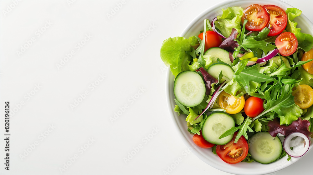 Fresh Salad With Cucumbers, Tomatoes, Onions, and Lettuce Fresh Salad With Cucumbers, Tomatoes, Onions, and Lettuce