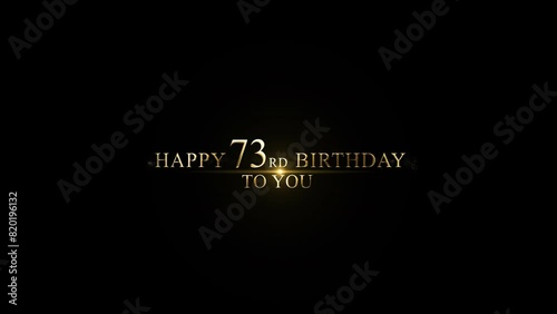 Golden 73rd birthday greetings, alpha channel, 73 years old photo