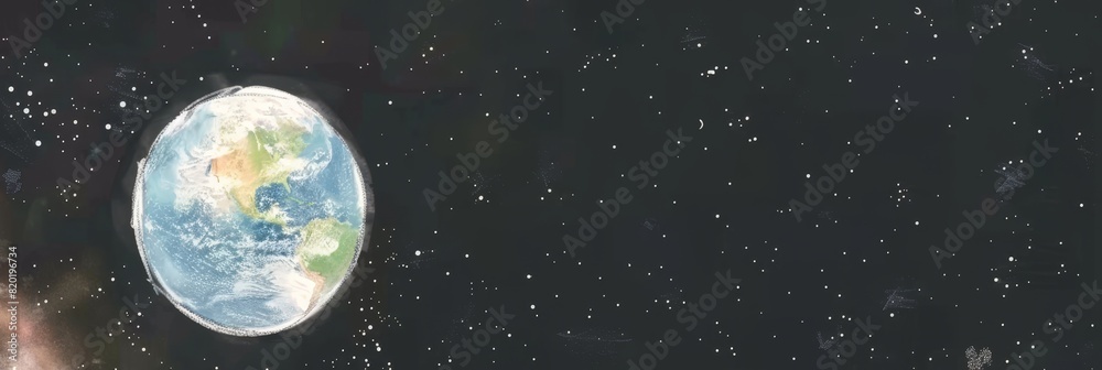 Earth in Space with Stars in the Background Earth in Space with Stars in the Background