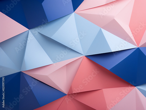 Geometric paper design highlights popular blue and pink shades