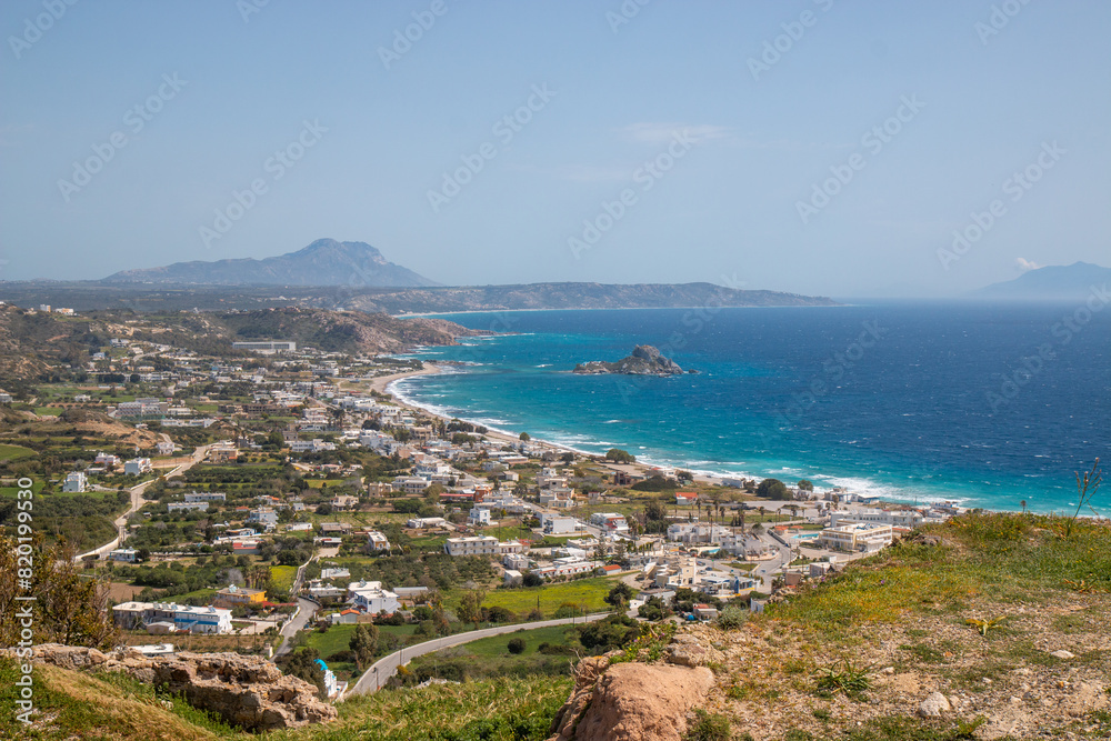 Landscape view of Kastri Island and Kampos town from Castle of Kefalos Kos Island South Aegean Region (Südliche Ägäis) Greece