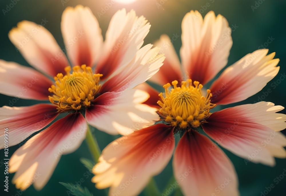 Coreopsis flower closeup Realistic Light understand with summer season flower concept Coreopsis flower closeup Realistic Light understand with summer season flower concept
