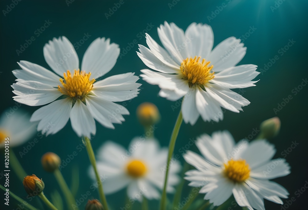 Obraz premium Coreopsis flower closeup Realistic Light understand with summer season flower concept