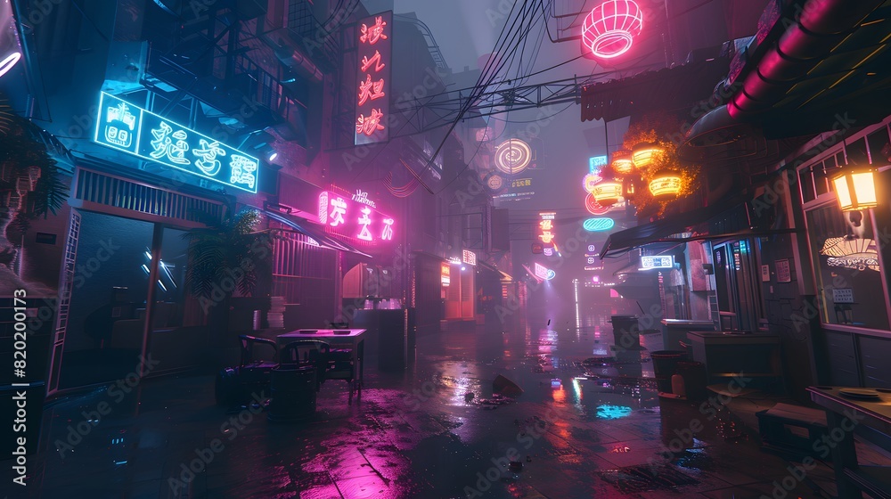 A cyberpunk like city A cyberpunk like city