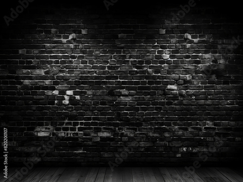 Aged brick wall with dark gradient border in monochrome