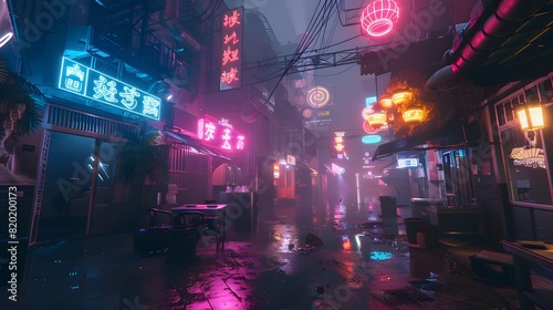 A cyberpunk like city