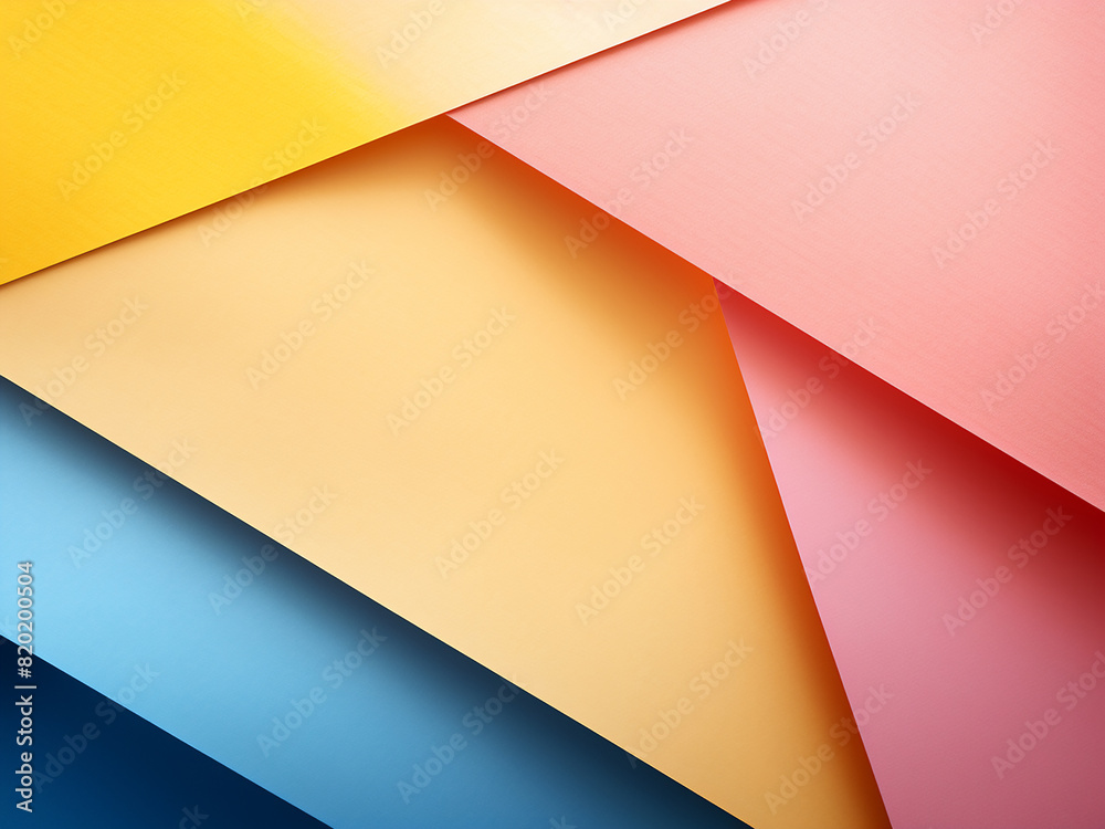 Abstract dimensional background showcases layers of yellow, blue, and pink paper Abstract dimensional background showcases layers of yellow, blue, and pink paper
