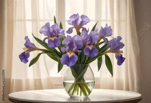 Iris flowers Close up realistic Light beautiful Demonstration