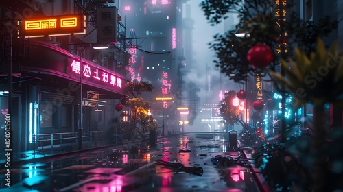 A cyberpunk like city