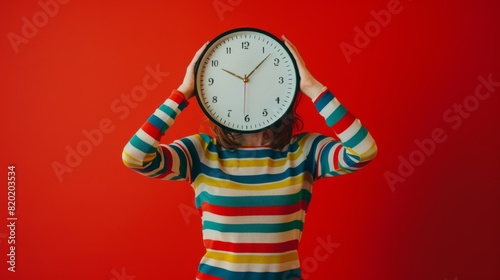 Woman with Clock for a Face photo