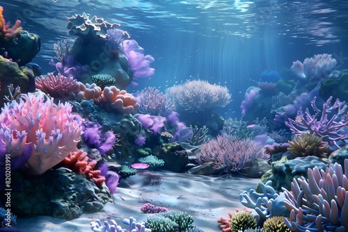 Vibrant Underwater Coral Reef Ecosystem