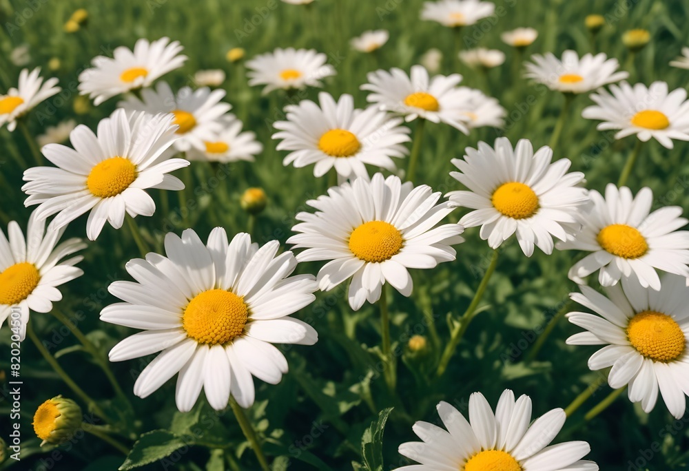 Obraz premium Daisies flower closeup Realistic Light with summer season flower concept