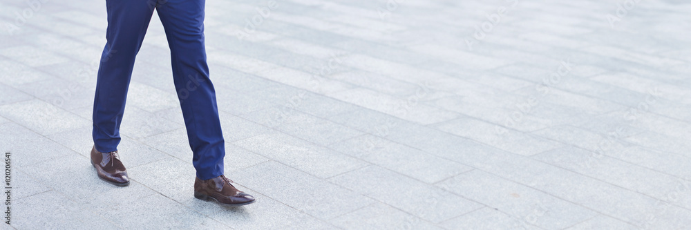Way To Business Success. Unrecognizable Black Businessman Going To Work. Cropped, Free Space, Web-banner Way To Business Success. Unrecognizable Black Businessman Going To Work. Cropped, Free Space, Web-banner