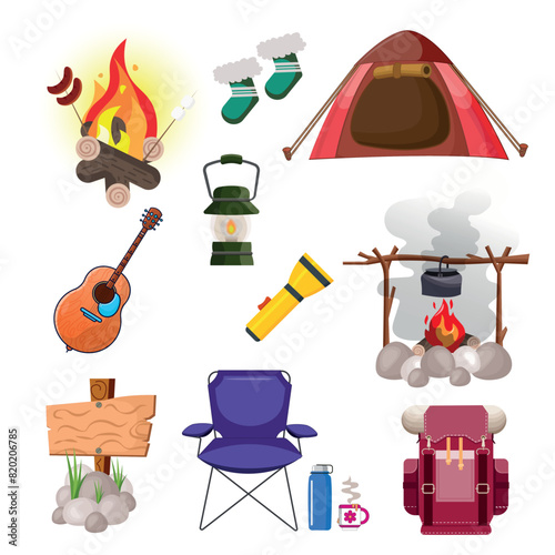 camping in the nature vector design photo