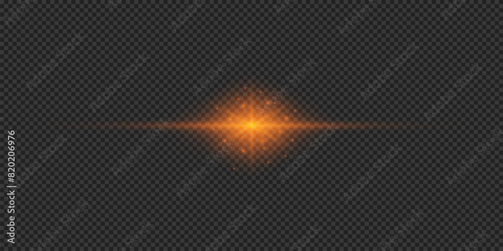 Orange horizontal light effect of lens flares Orange horizontal light effect of lens flares